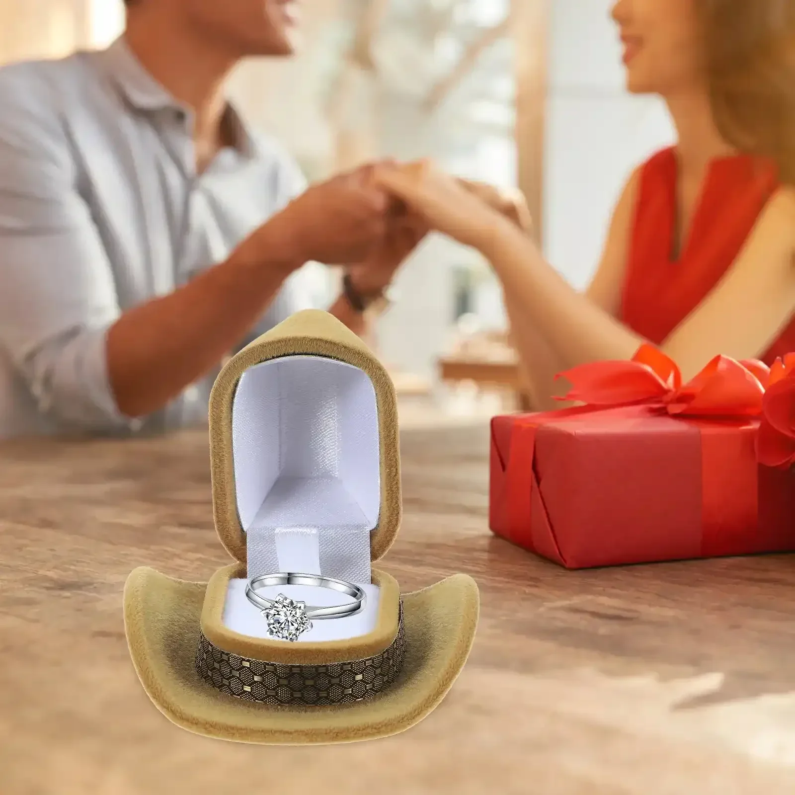 Cowboy Hat Novelty Ring Box - Image 3