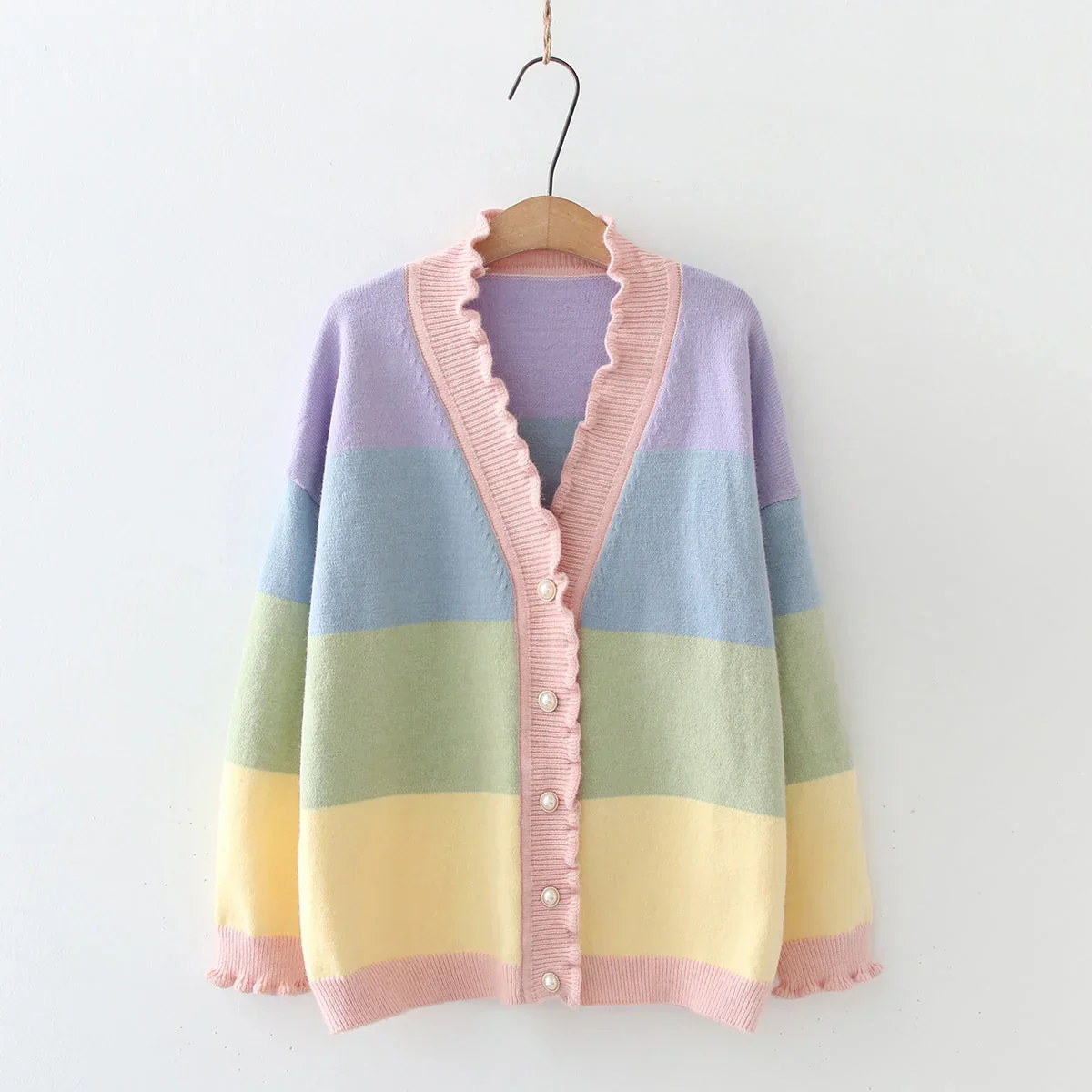 Cozy Rainbow Sweater Coat - Image 2