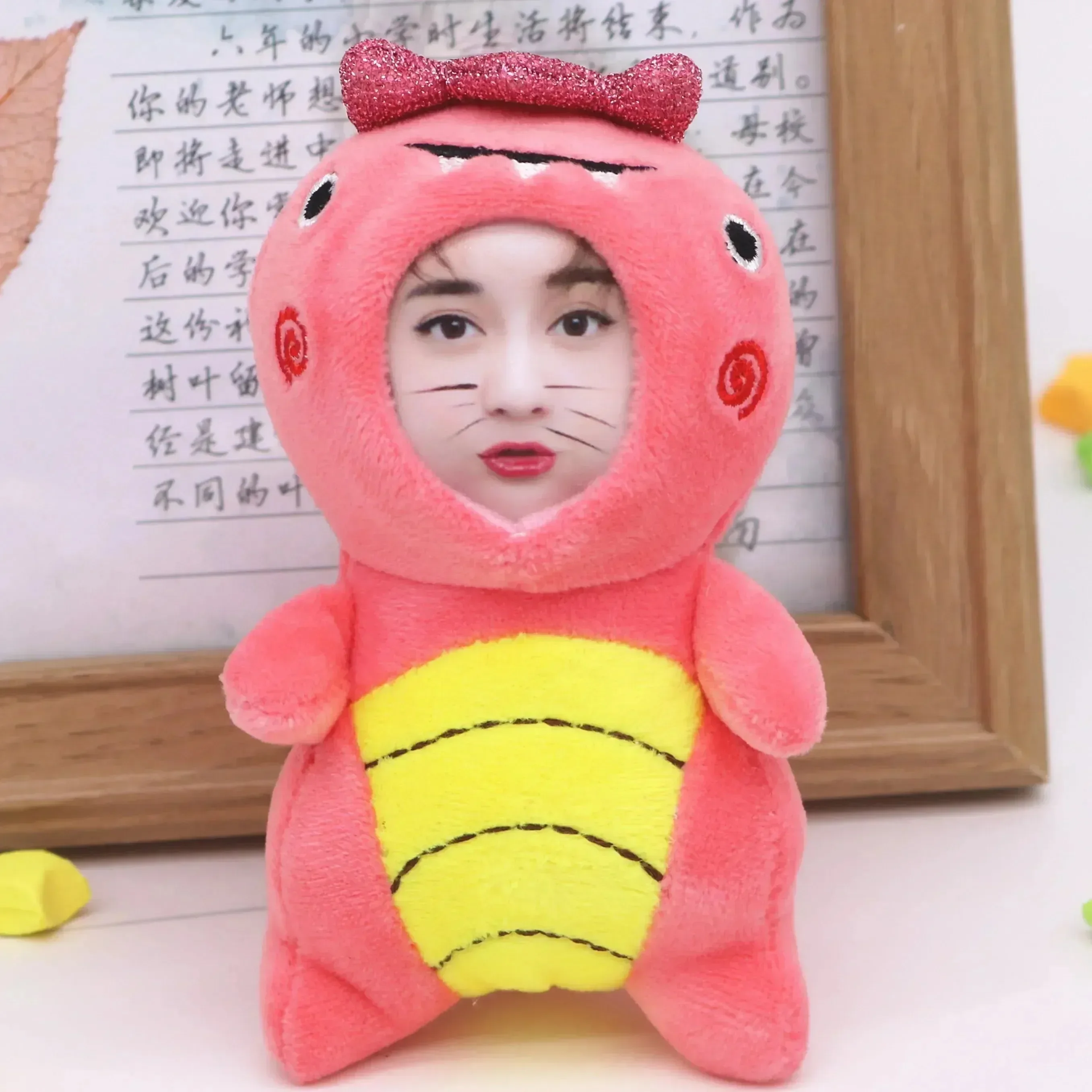Custom 3D Plush Face Doll Keychain with Voice Recording - Image 11