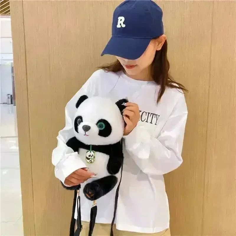Cute Bell Panda Plush Backpack - Image 4