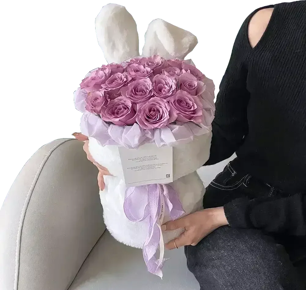 Cute Bunny Ears Plush Bouquet - Image 11
