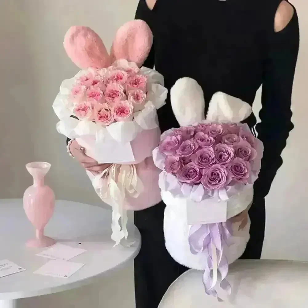 Cute Bunny Ears Plush Bouquet - Image 8