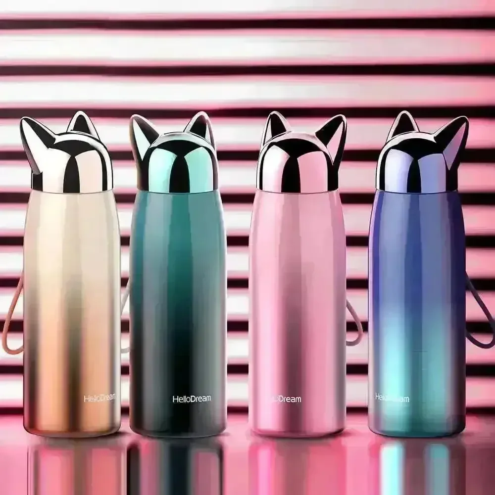 Cute Cat Fox Ears Insulated Bottle (300 ml) - Image 2
