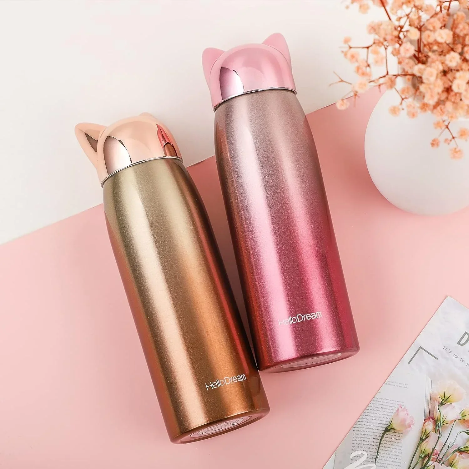 Cute Cat Fox Ears Insulated Bottle (300 ml) - Image 4