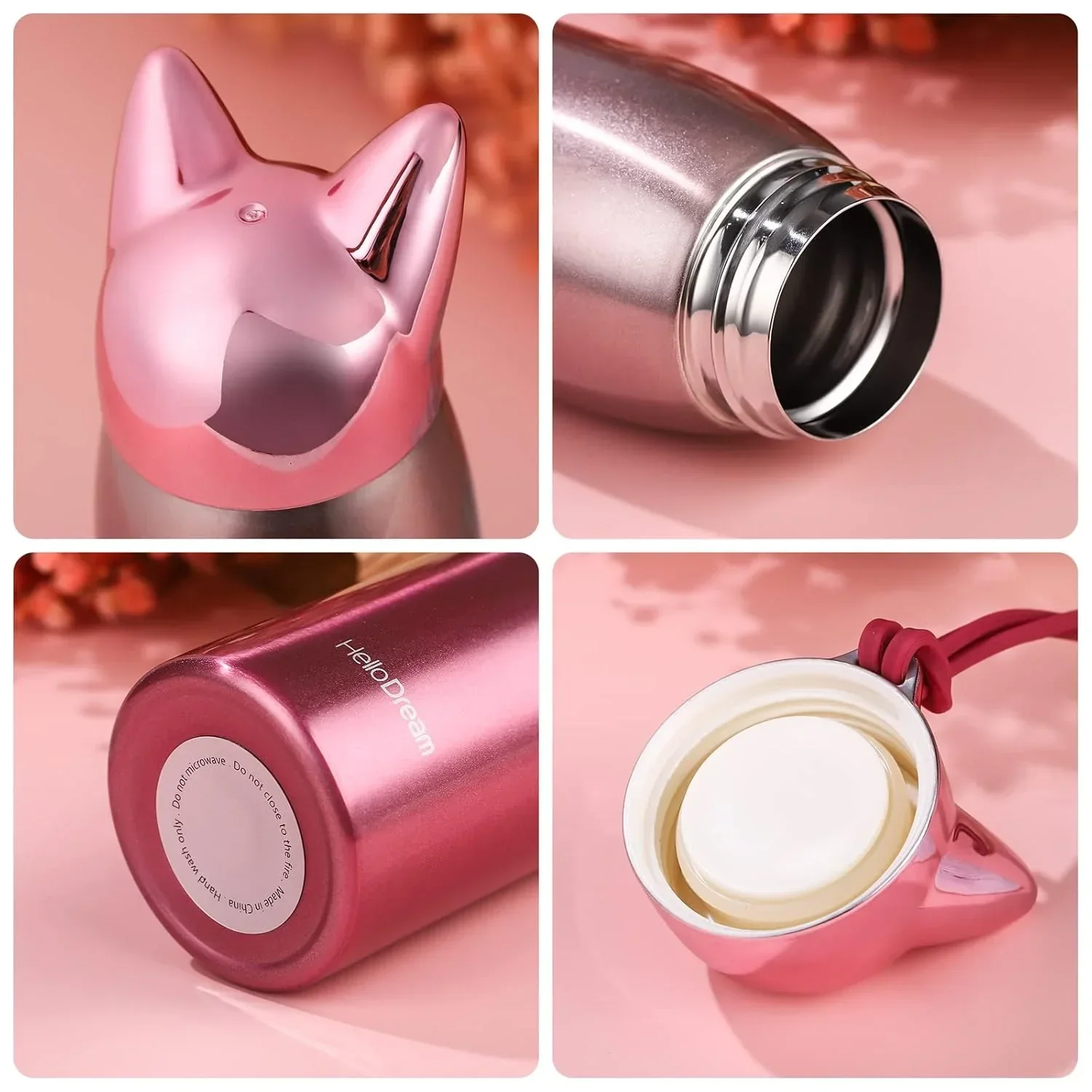 Cute Cat Fox Ears Insulated Bottle (300 ml) - Image 6