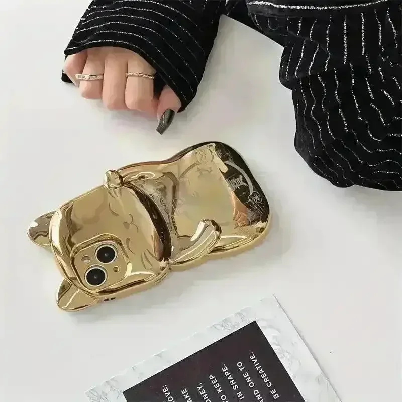 Cute Electroplated Cat Shaped Phone Case (For iPhones) - Image 8