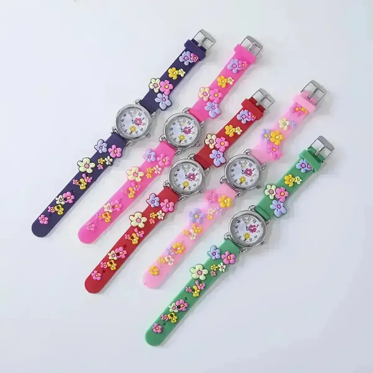 Cute Floral Round Kids Watch - Image 3