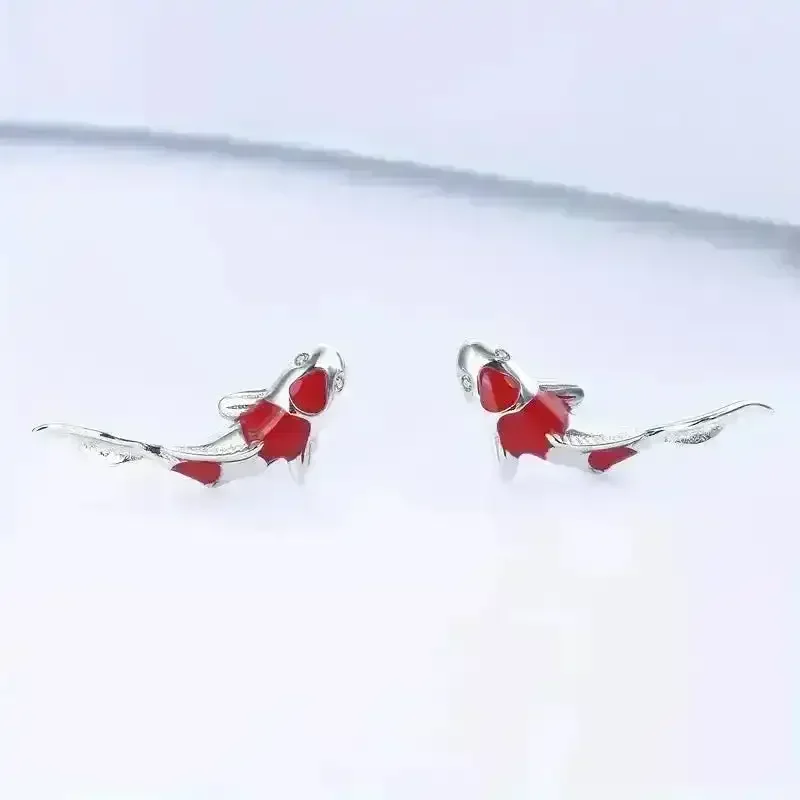 Cute Lucky Koi Fish Stud Earrings - Image 4
