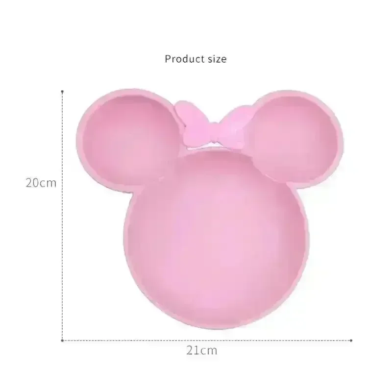 Cute Bamboo Fibre Mickey & Minnie Plate with Cutlery - Image 10