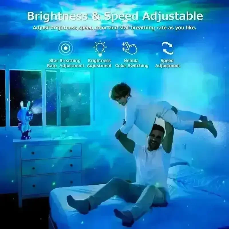 Cute Rabbit Galaxy Projector Night Lamp - Image 11