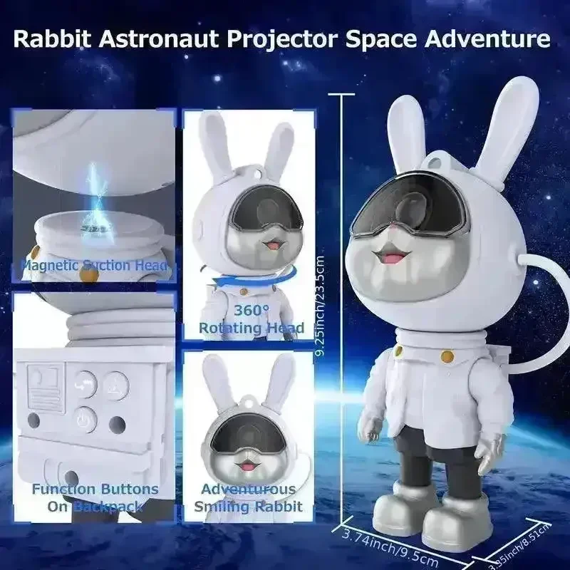 Cute Rabbit Galaxy Projector Night Lamp - Image 12