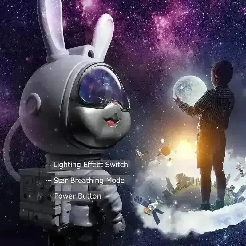 Cute Rabbit Galaxy Projector Night Lamp - Image 5