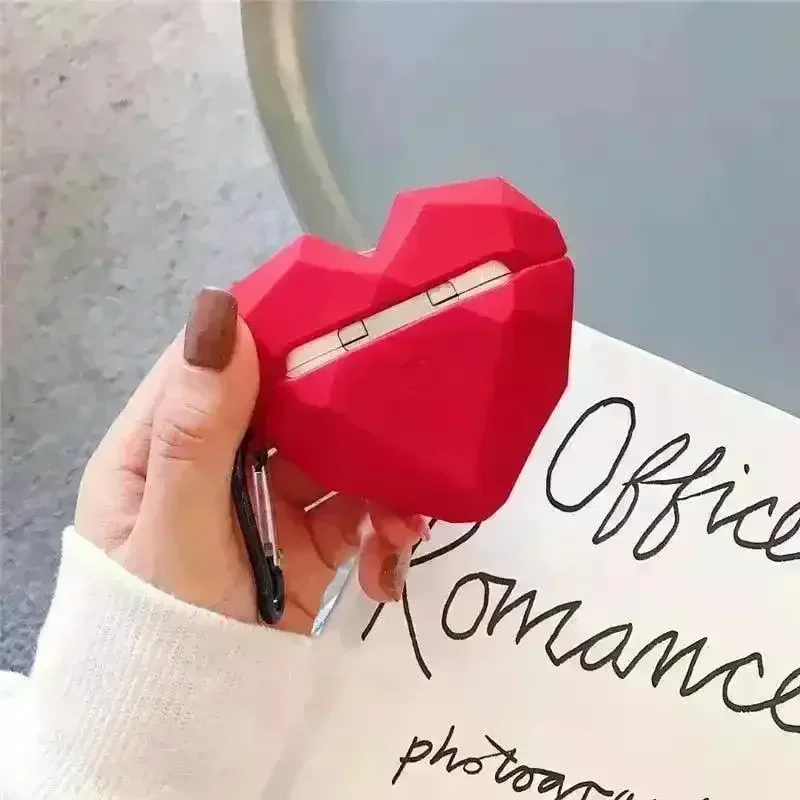 Cute Red Heart Shaped Case (For Airpods) - Image 3