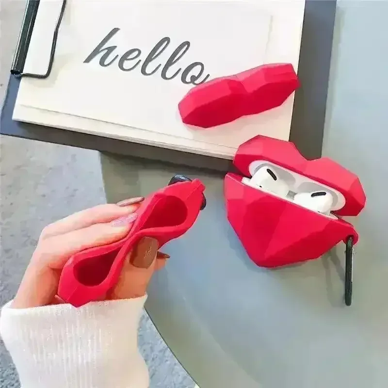 Cute Red Heart Shaped Case (For Airpods) - Image 6