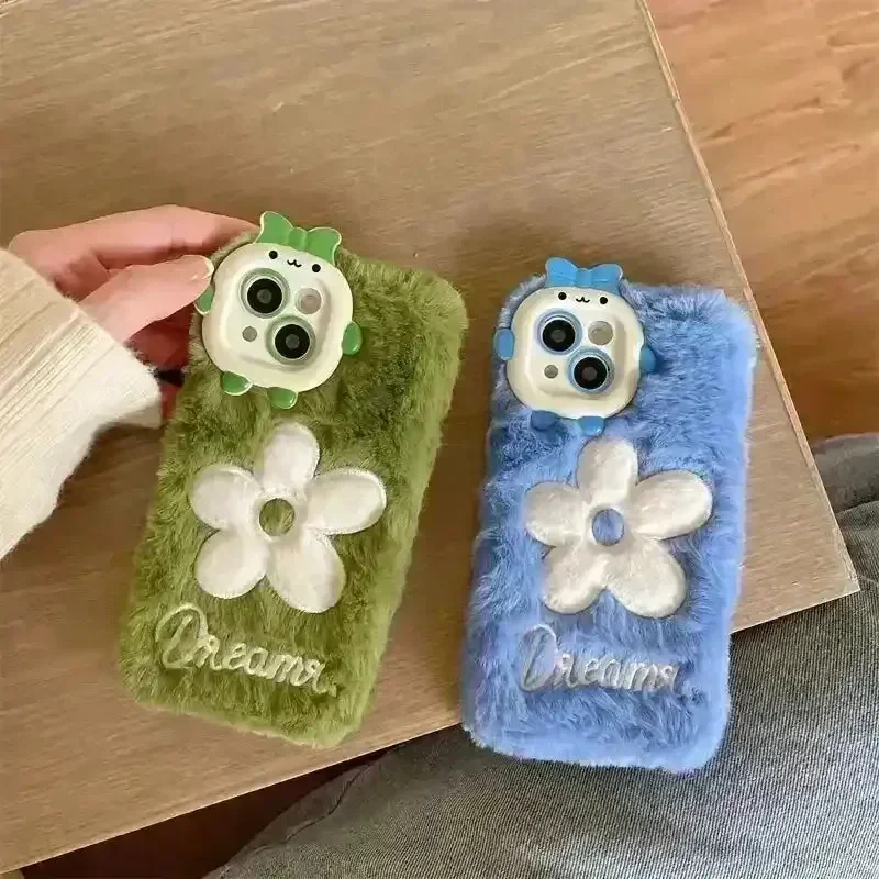 Daisy Flower Plush Phone Case (For iPhones) - Image 4