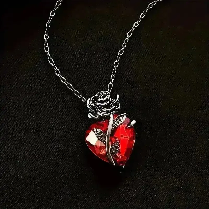 Dark Rose Heart Pendant - Image 2