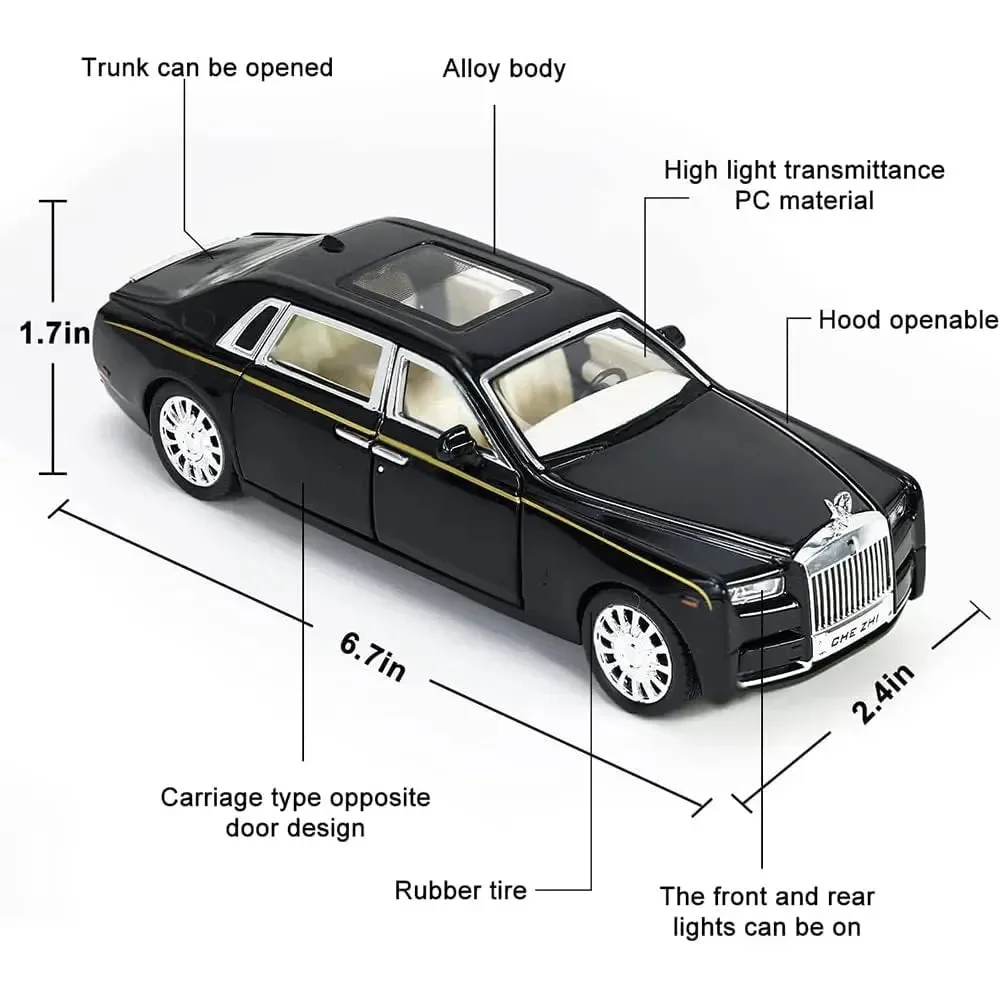 Die-cast Rolls Royce Phantom 1:24 Scale Car - Image 12