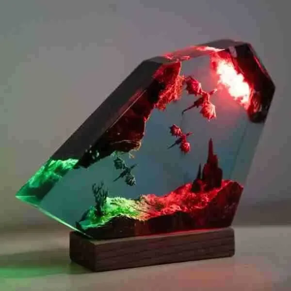 Dragons' Fury Resin Lamp