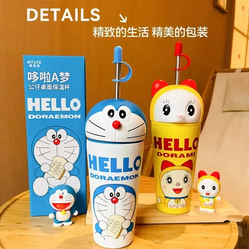 Duo-Sip Doraemon & Dorami Sipper Tumbler (600 ml) - Image 6