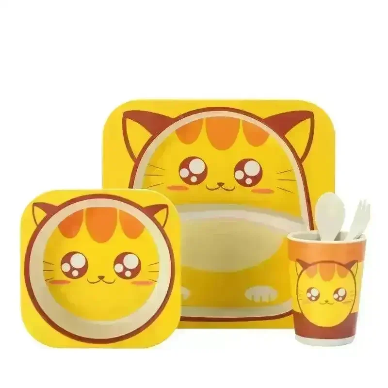 Eco-friendly Bamboo Fibre Kids Dinnerware (Set of 5) - Image 11