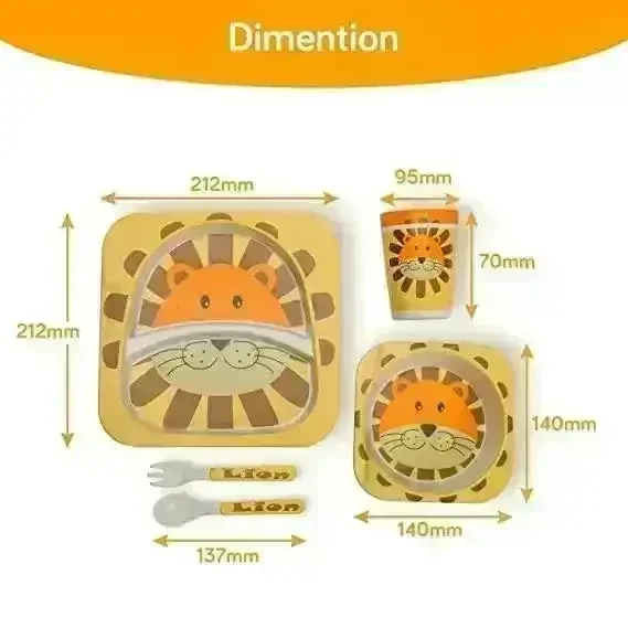 Eco-friendly Bamboo Fibre Kids Dinnerware (Set of 5) - Image 18