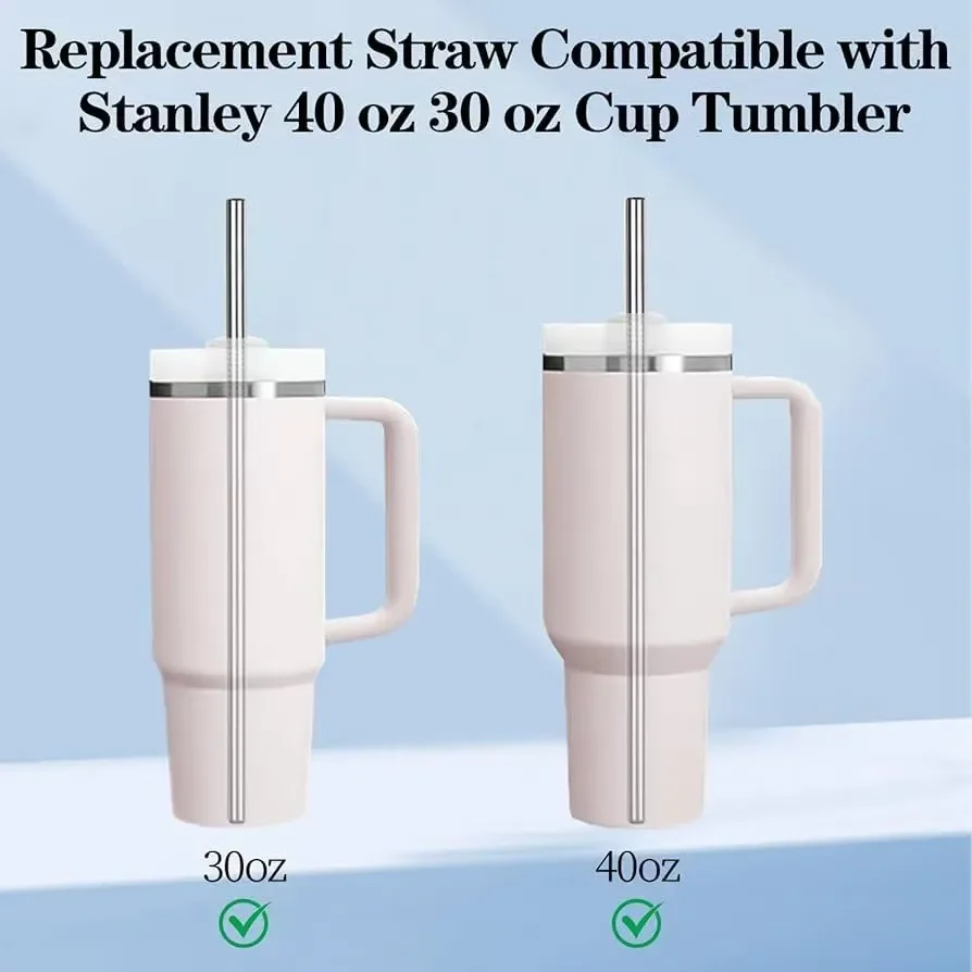 Eco-Friendly Metal Straw Set for Stanley Cup (Pack of 7) - Image 2