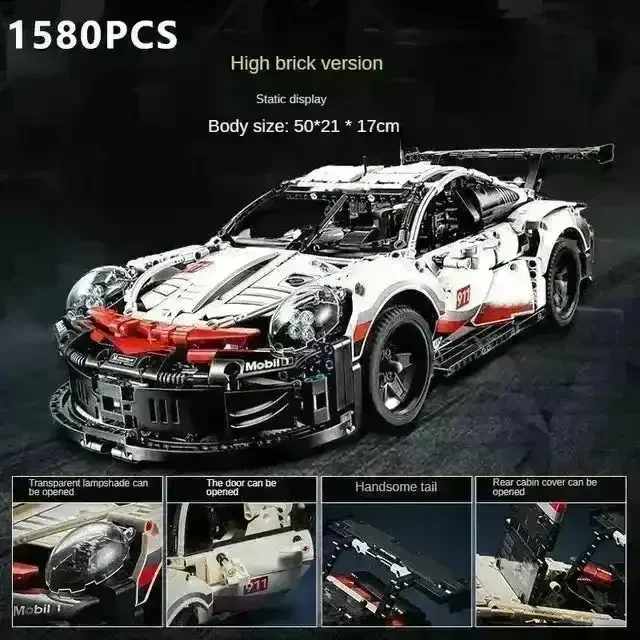 Electric Sports RC Car Model Building Block Set - Image 3