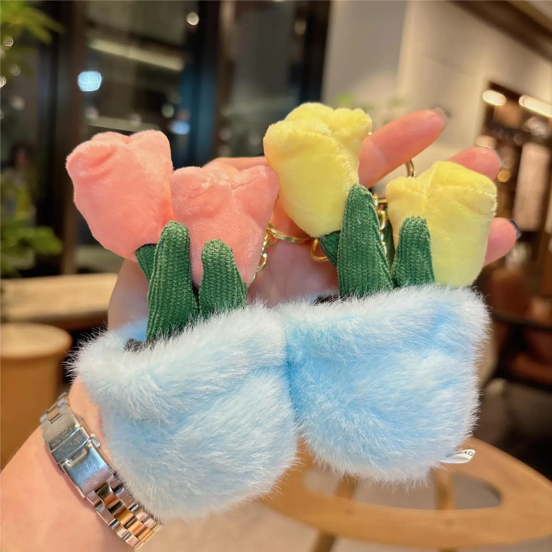 Evergreen Potted Tulip Plush Keychain - Image 4