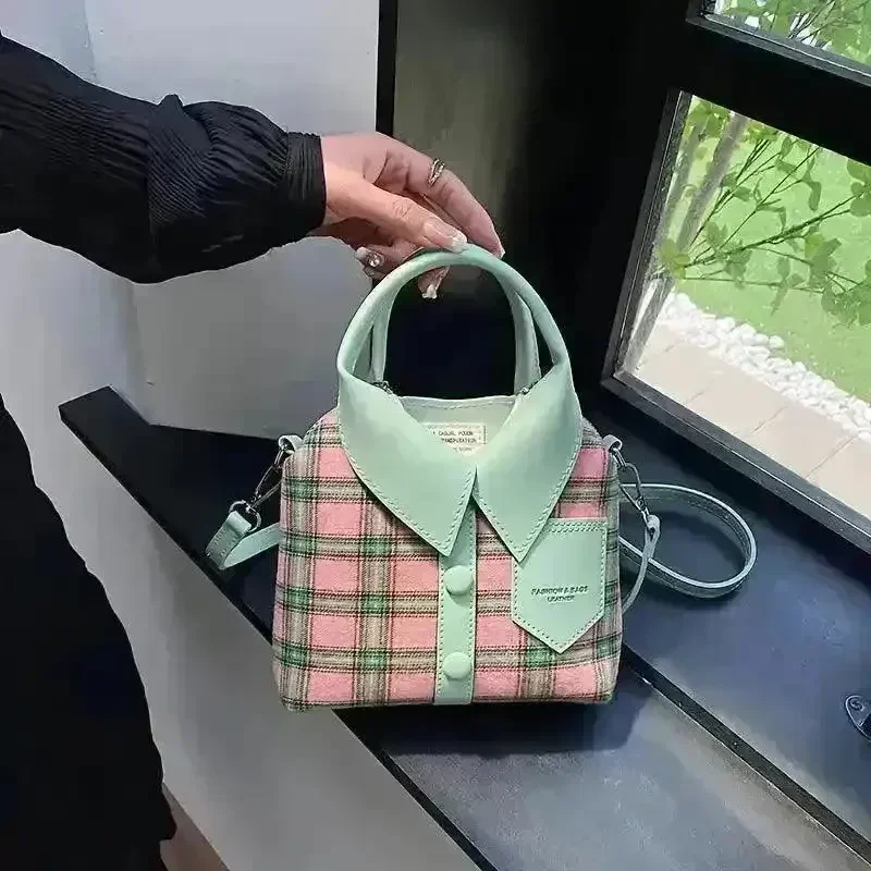 Fashionable Plaid Shirt Design Handbags - Image 5