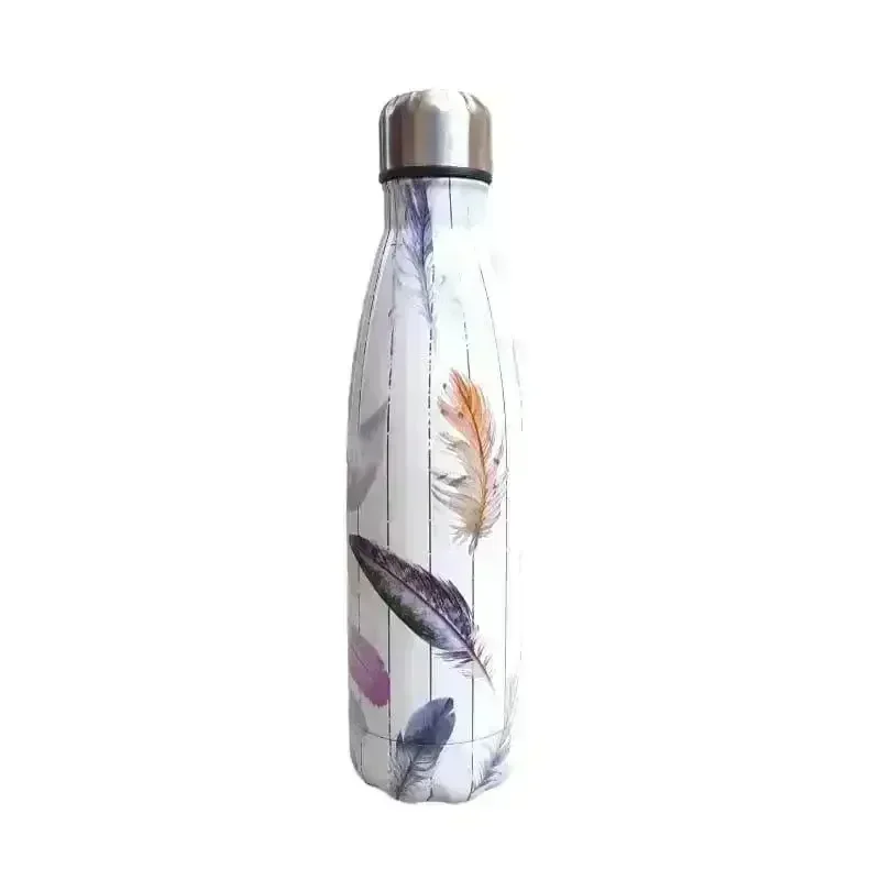 Feather Print Cola Metal Water Bottle (500 ml) - Image 3
