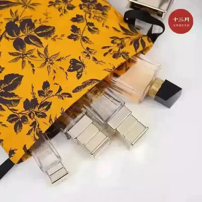 Floral Designer Drawstring Makeup Pouch - Image 2