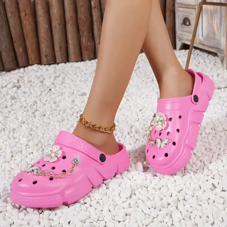 Floral & Rhinestone Comfort Clogs - Image 10