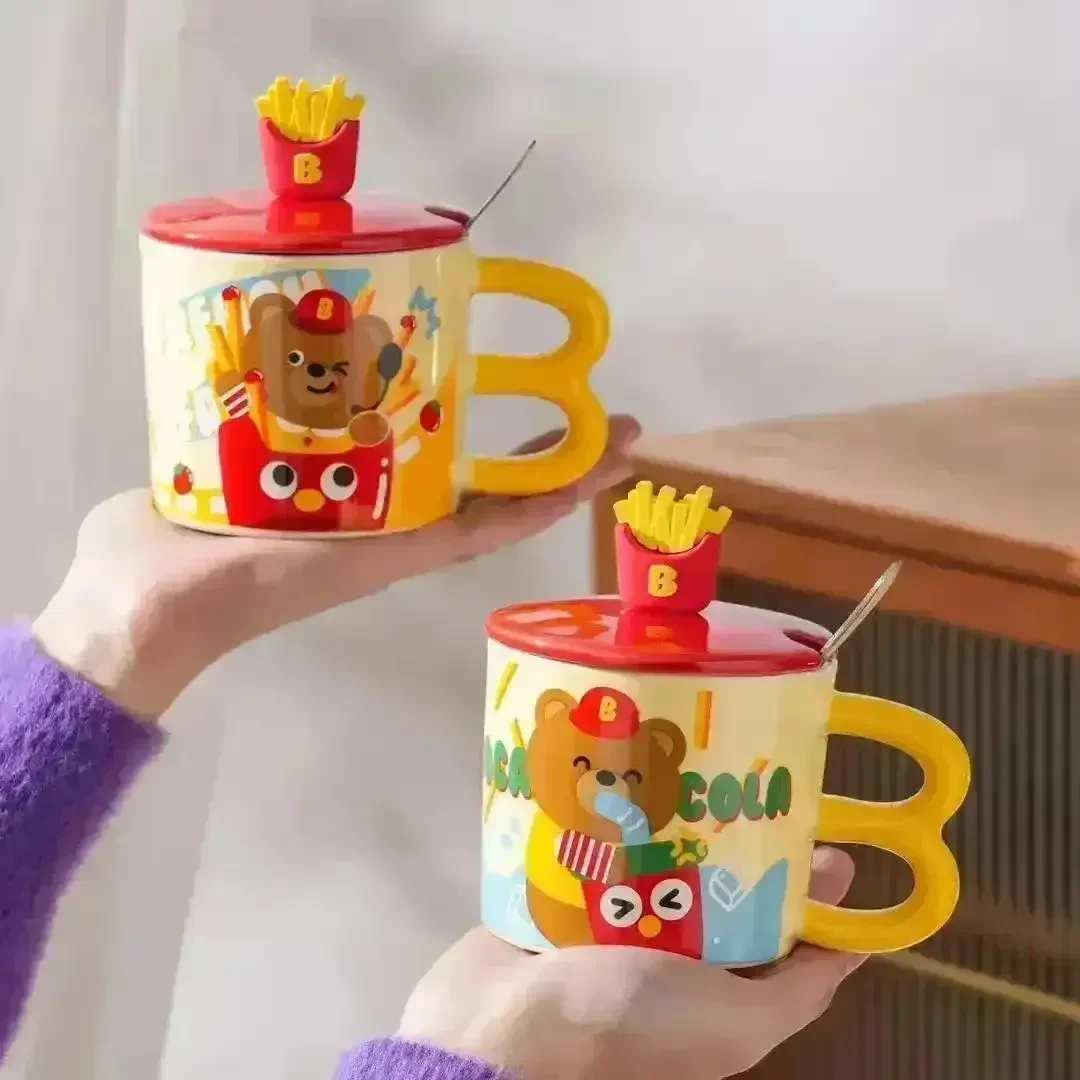 French Fries Bear Ceramic Mug (400 ml) - Image 2
