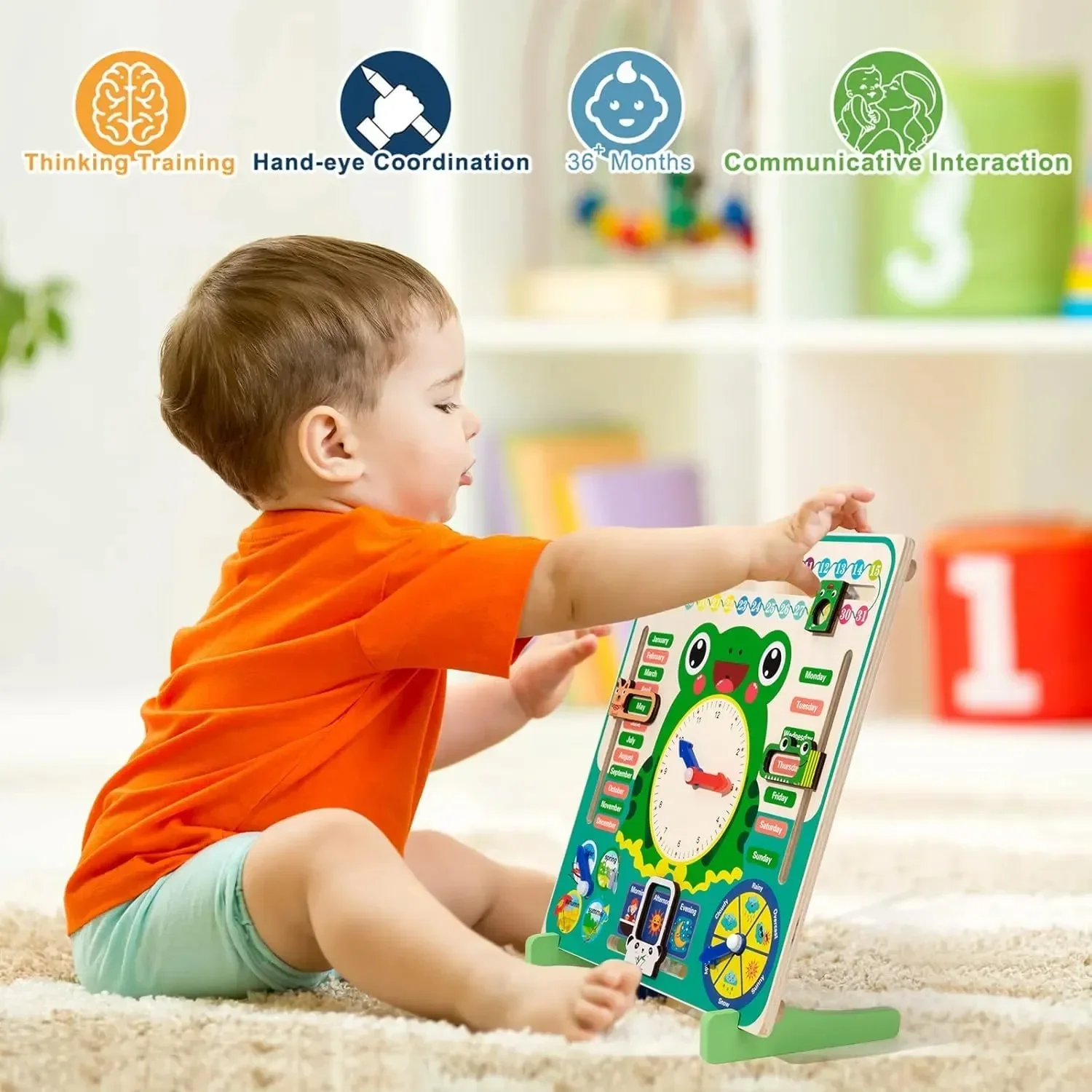 Frog Multifunctional 7-in-1 Calendar Clock - Image 3