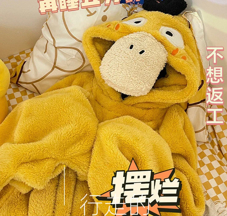 Whimsical Psyduck Warm Hoodie - Image 3