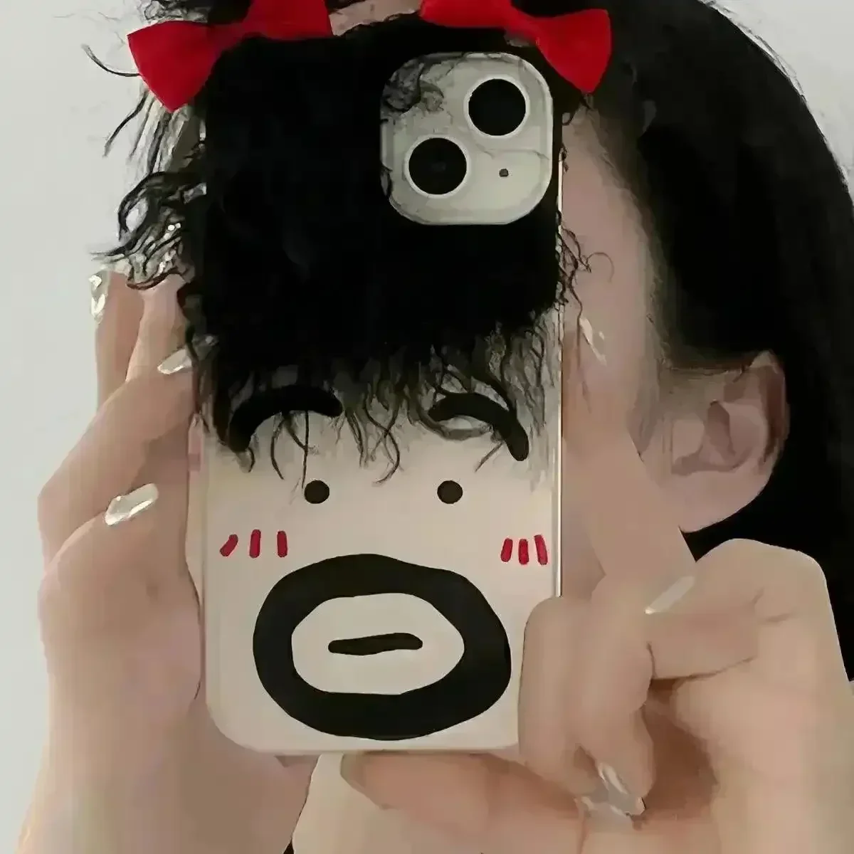 Funny Hairy Face Silicone Phone Case (For iPhones) - Image 4