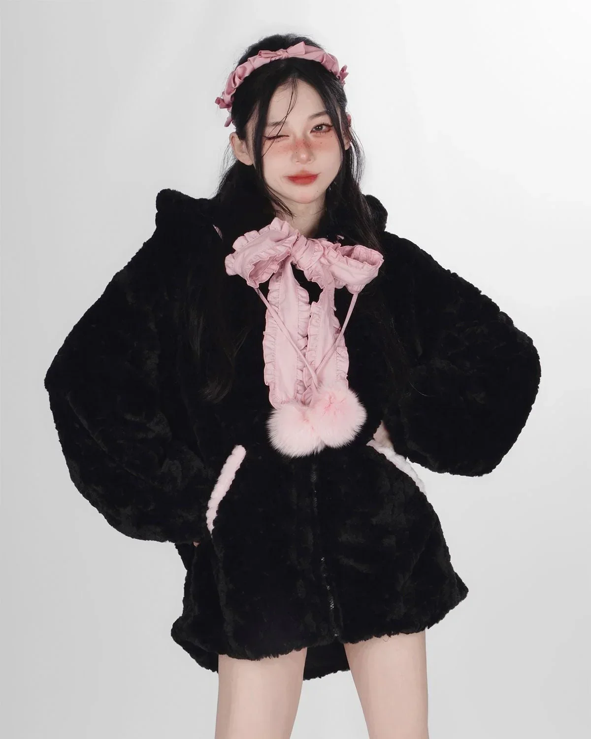 Fuzzy Neko Soft Hooded Coat - Image 5