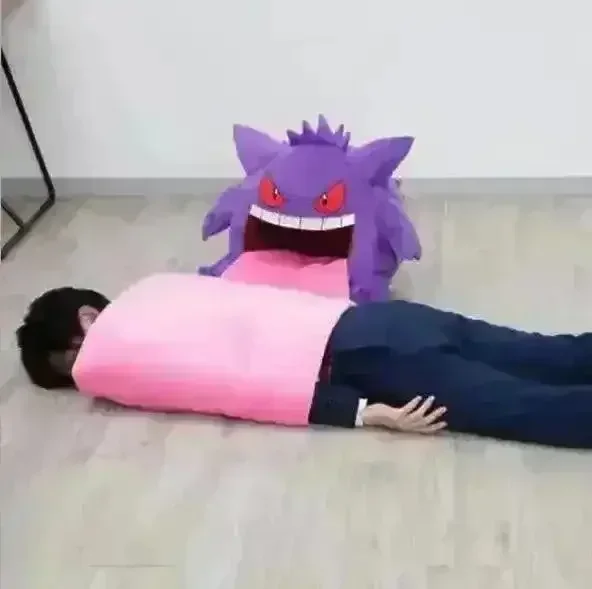 Gengar Plush Cushion With Blanket - Image 5