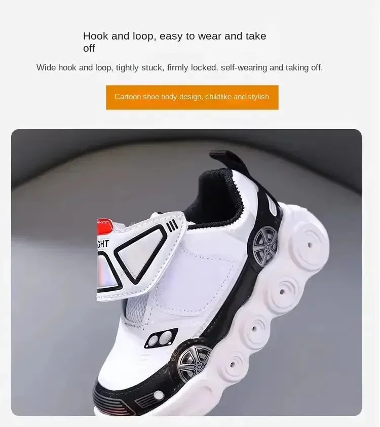 Glow & Go Luminous Cartoon Car Sneakers - Image 6