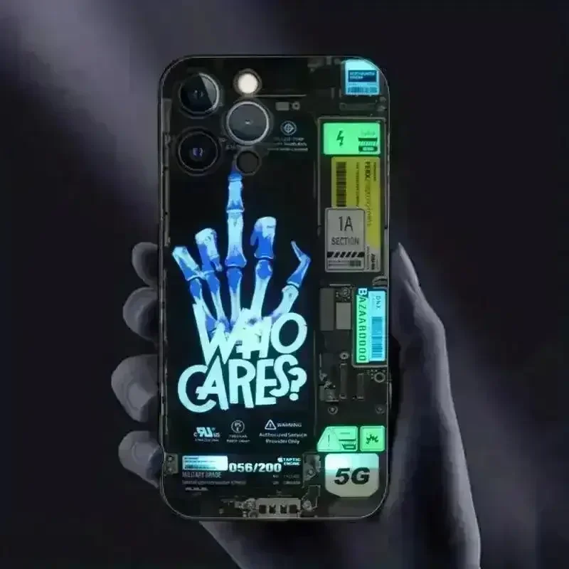 Glowing LED Who Cares Party Cover (For iPhone) - Image 4