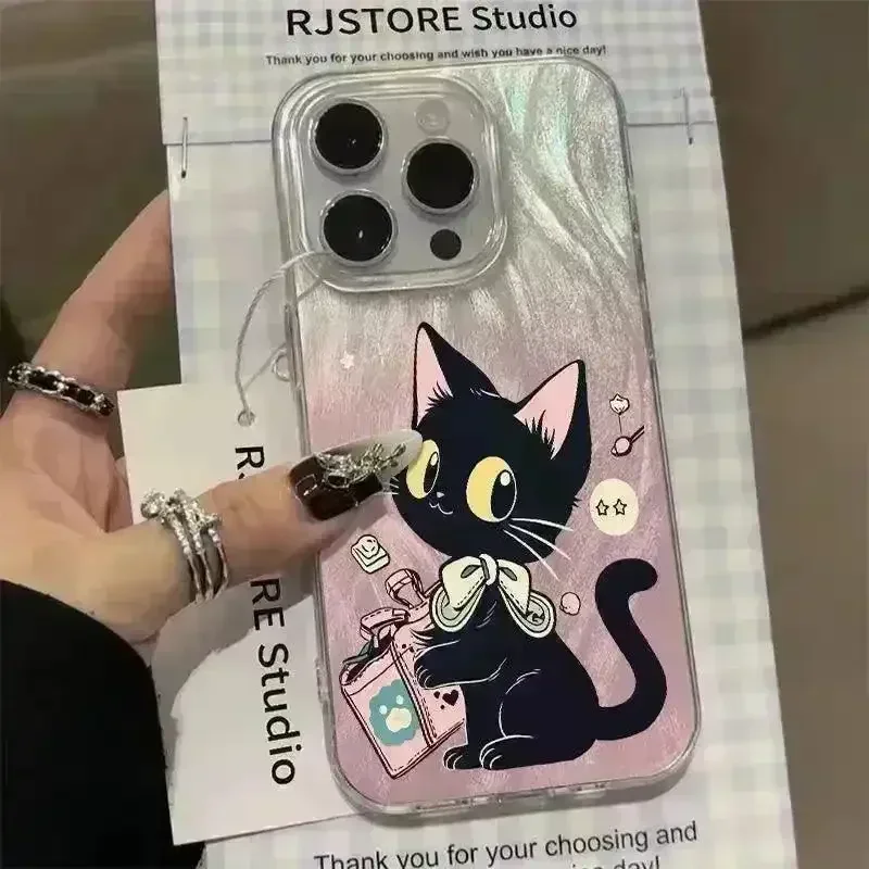 Gradient Black Cat Phone Case (For iPhones) - Image 3