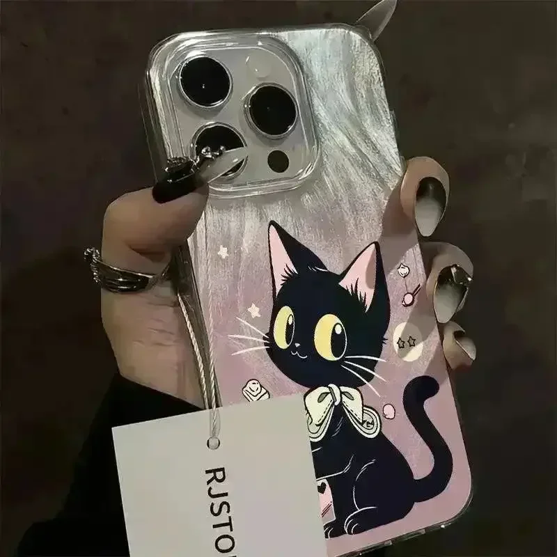 Gradient Black Cat Phone Case (For iPhones) - Image 4