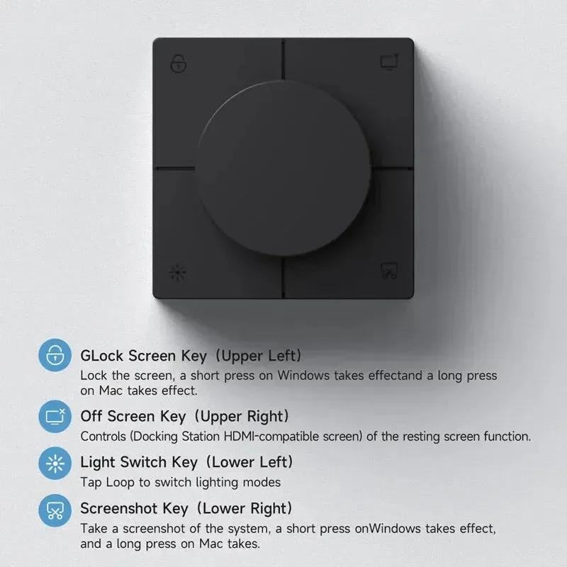 Hagibis Knob USB-C Hub With Shortcut Buttons Docking Station - Image 4