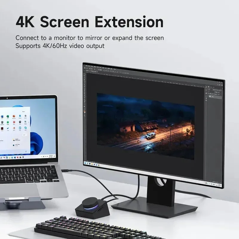 Hagibis Knob USB-C Hub With Shortcut Buttons Docking Station - Image 6