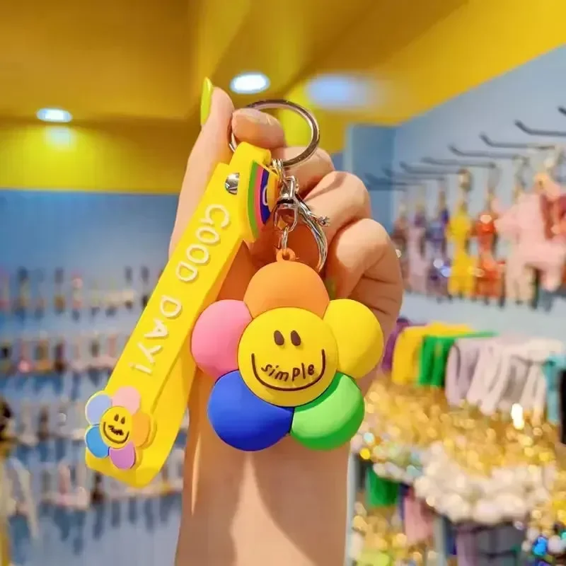 Happy Bloom Smiley Flower Keychain - Image 5
