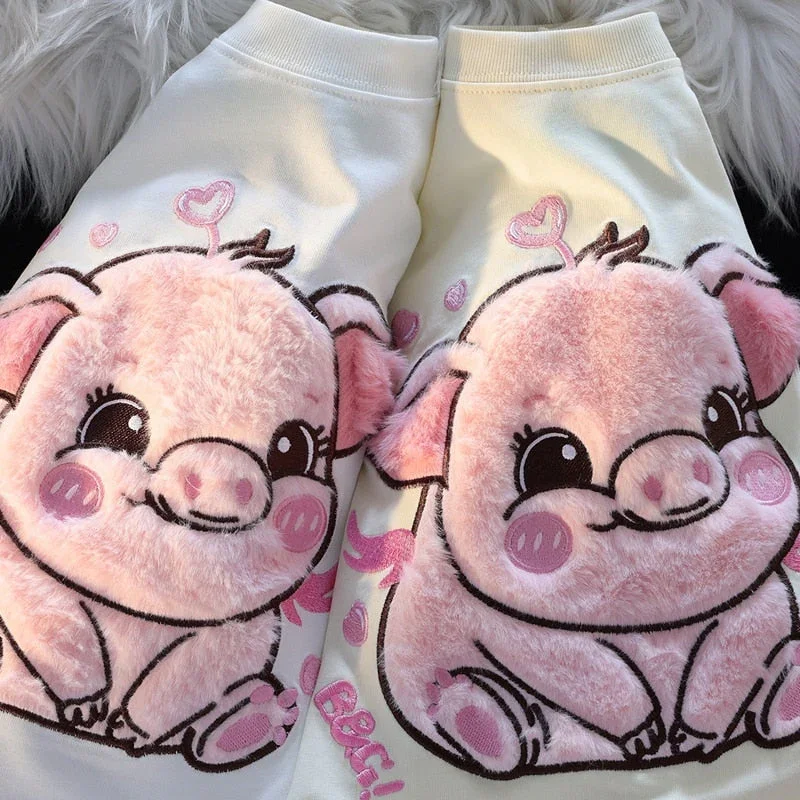 Happy Pig Fluffy T-shirt - Image 2