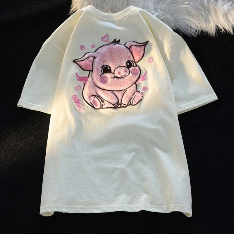 Happy Pig Fluffy T-shirt - Image 4