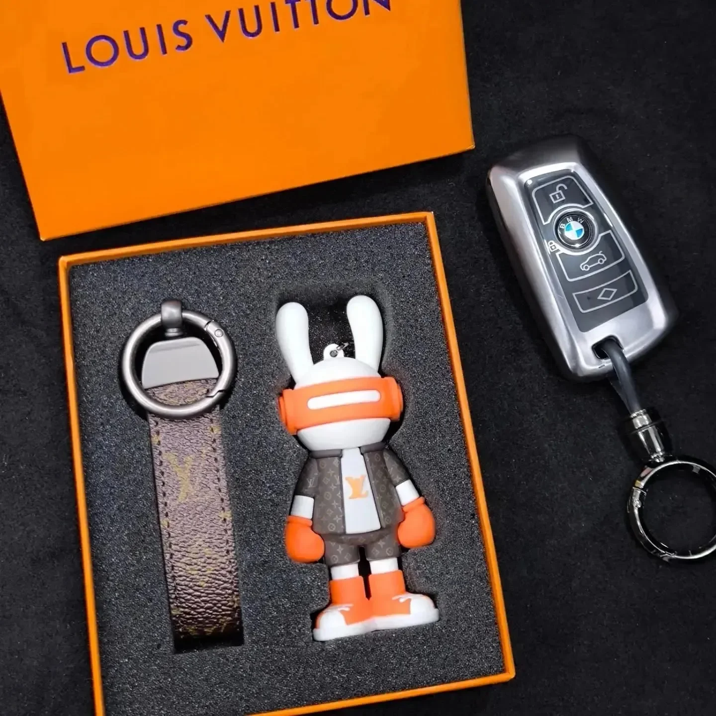 Headphone Bunny Monogram Keychain - Image 8