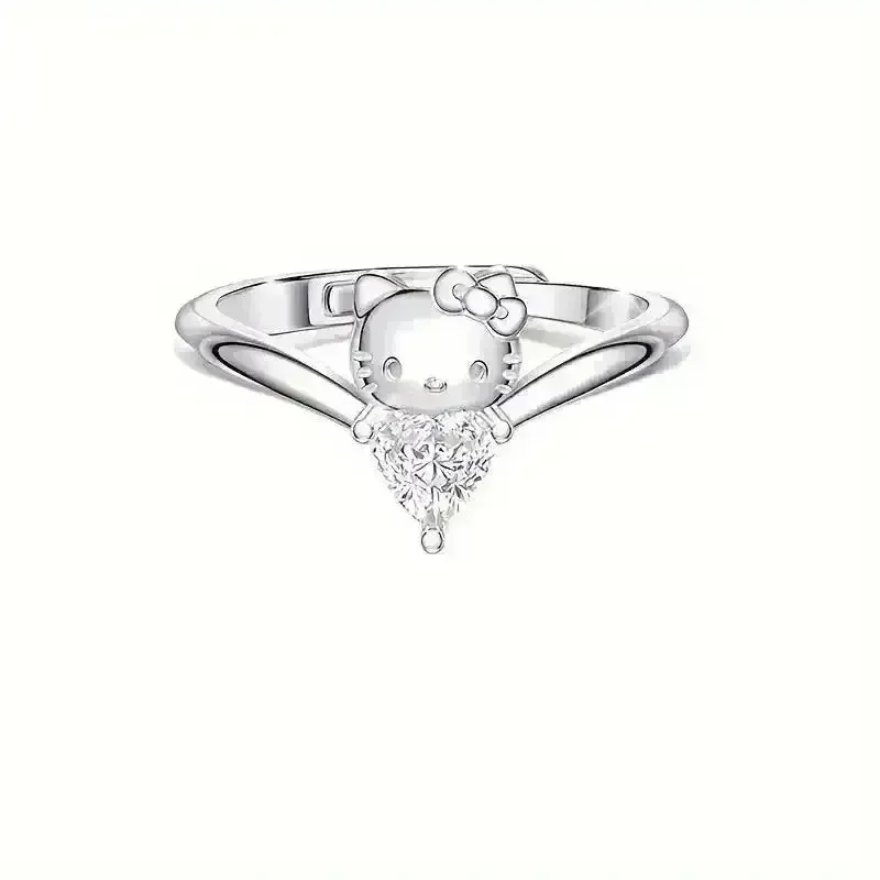 Hello Kitty Heart-Shaped Butterfly Ring - Image 4