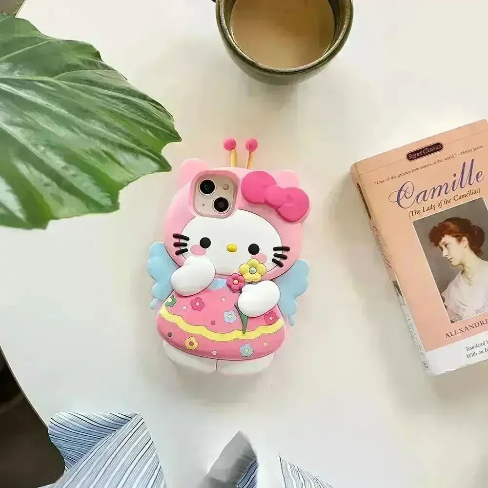 Hello Kitty Pink Bee Stereoscopic Phone Case (For iPhones) - Image 3